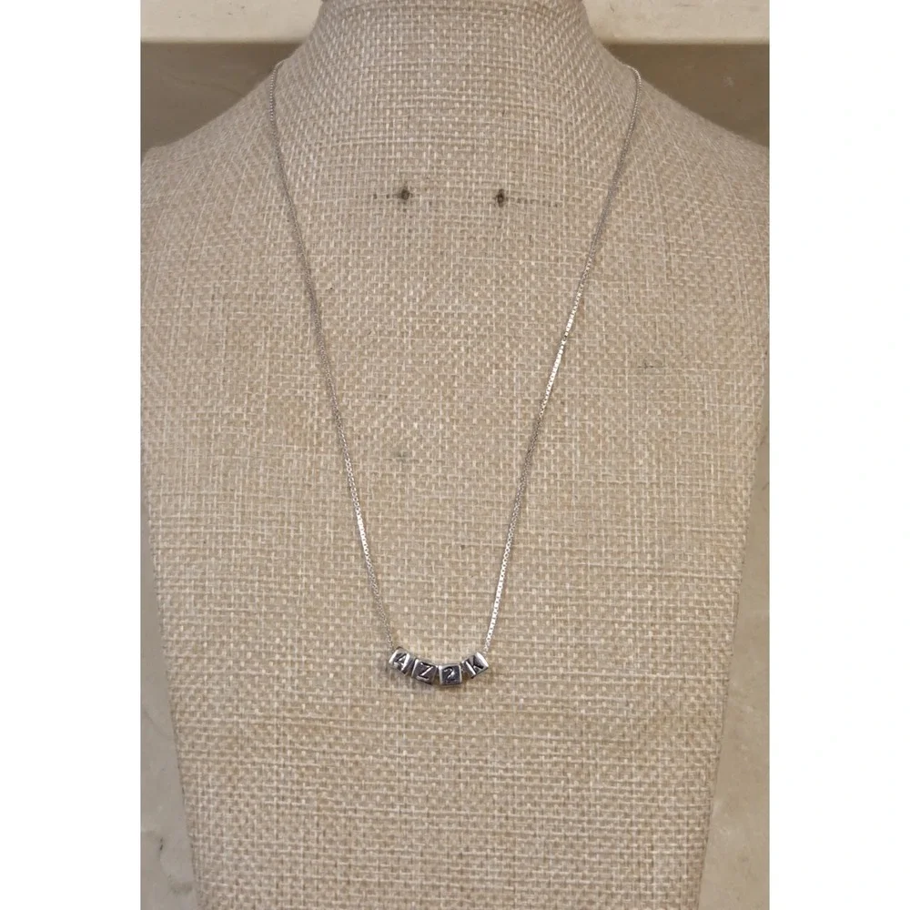 Unique Sterling Silver AZ2K‎ Letters Charm Necklace 16